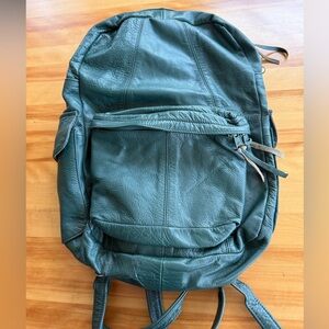 Leather Backpack - Dark Green